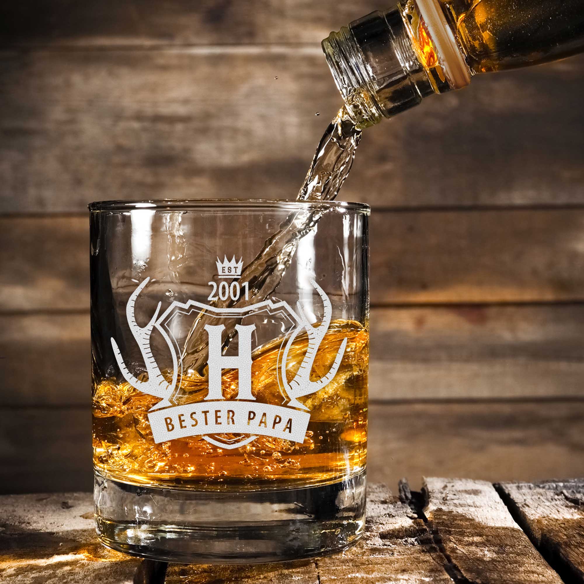 Persönliches Whiskyglas mit Gravur für Papa - Geweih 4