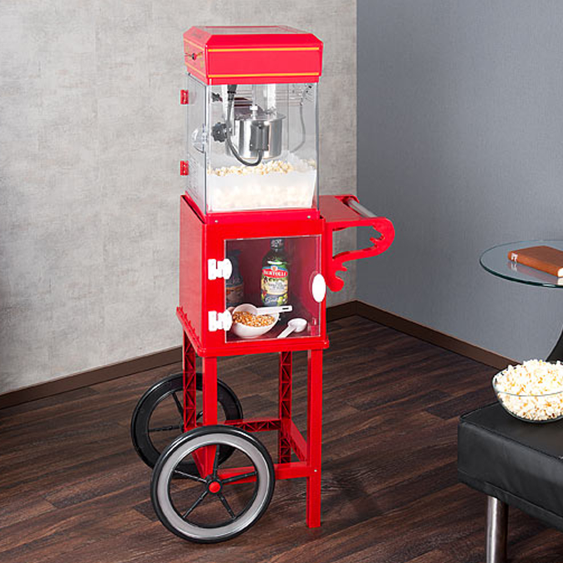 Premium Popcornmaschine mit Rädern - XXL Popcornmaker 2
