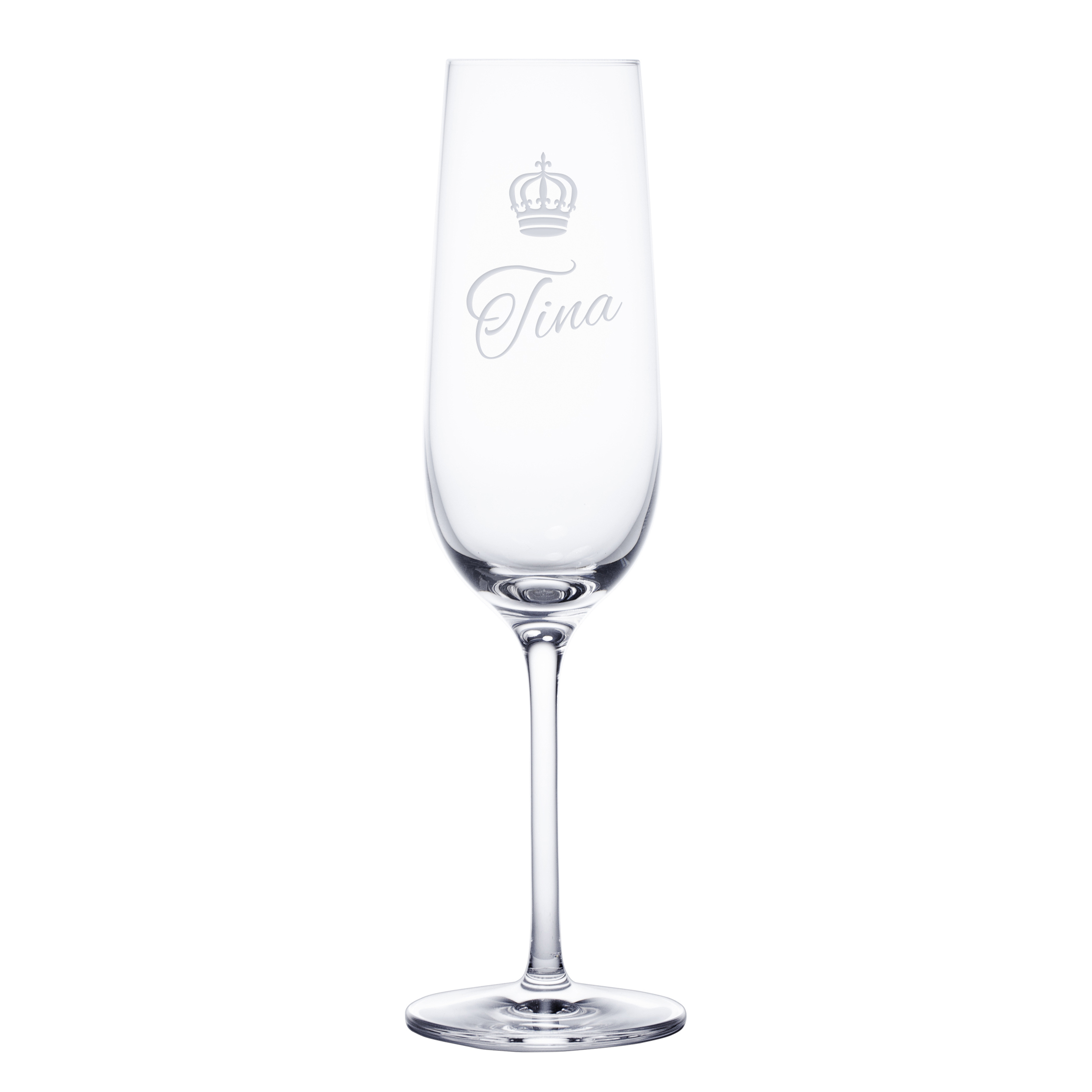 Sektglas mit individueller Gravur - Krone