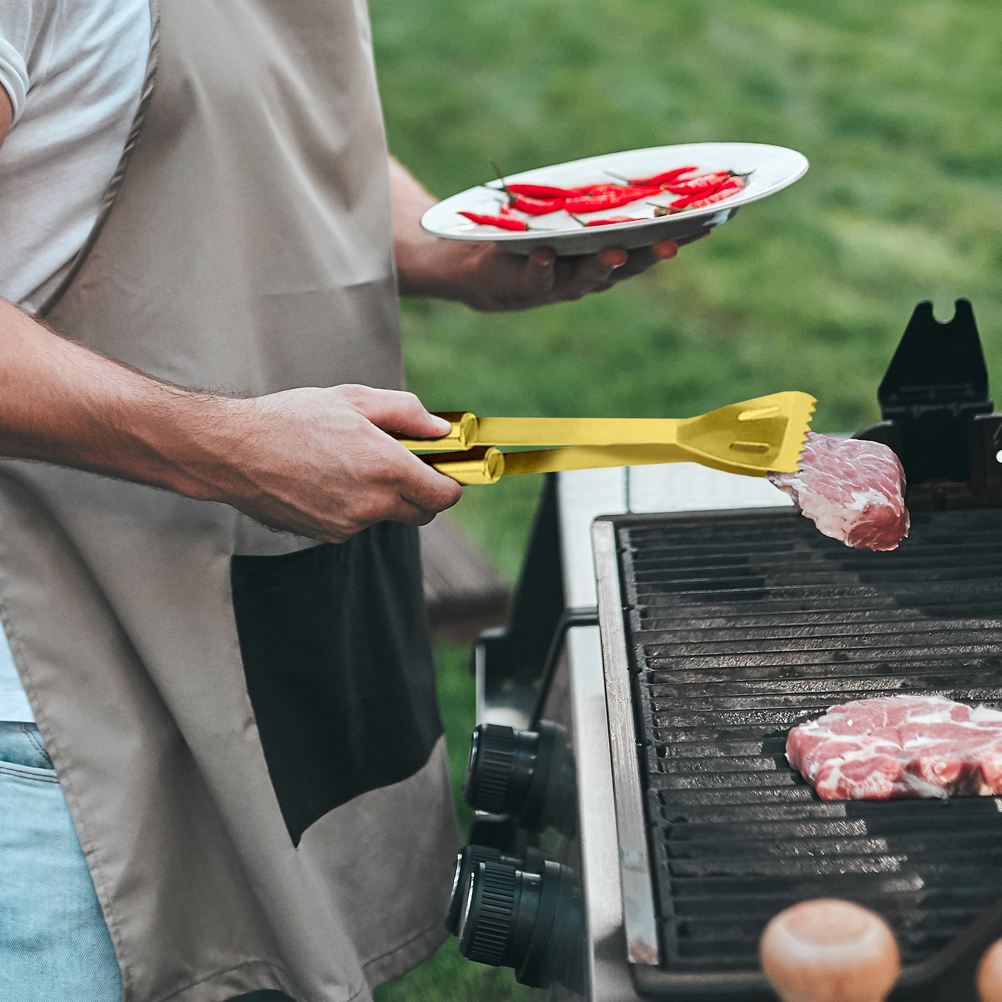 Goldenes Grillbesteck - 5-teiliges Grillset Deluxe 3