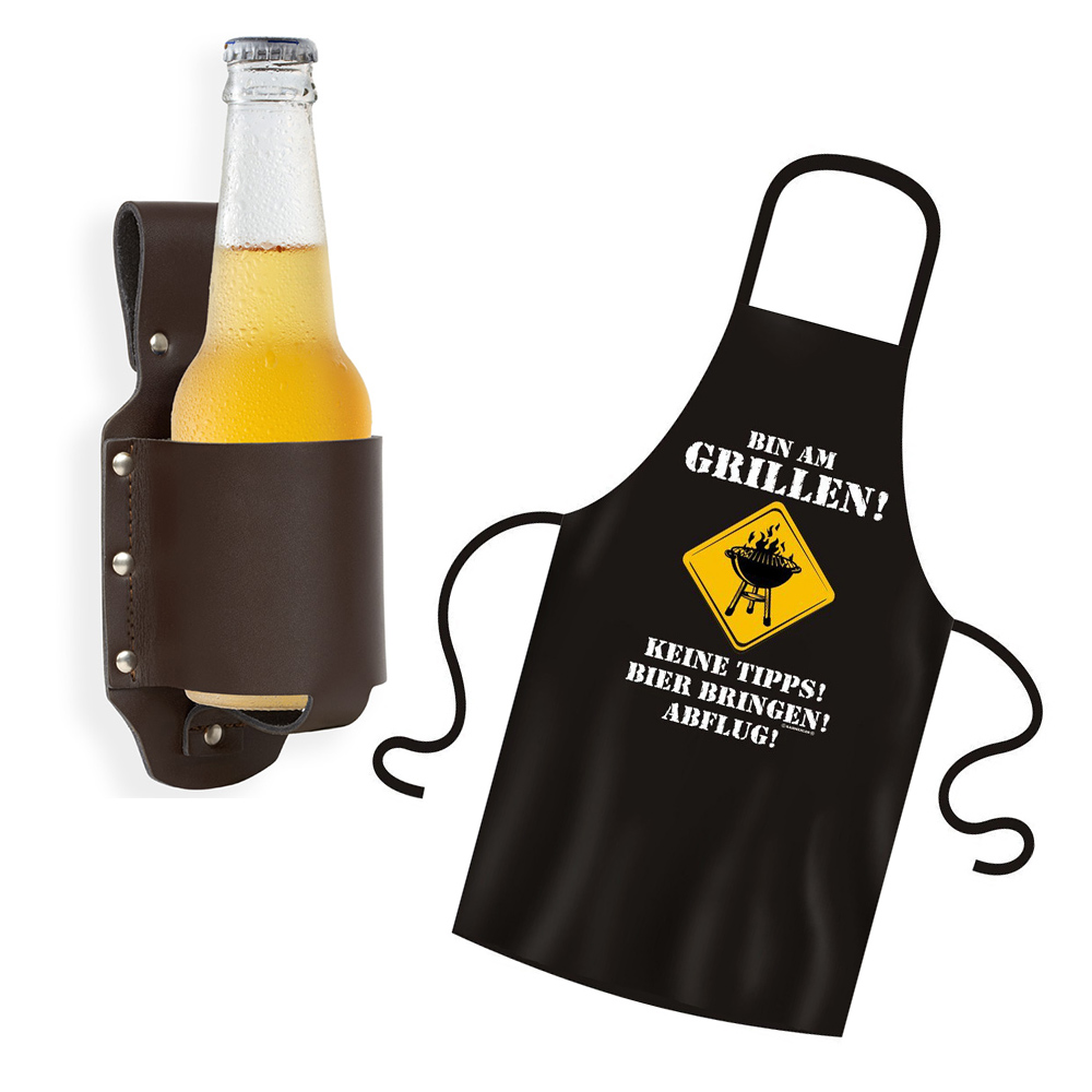 Geschenkset für Männer - Bierholster & Grillschürze