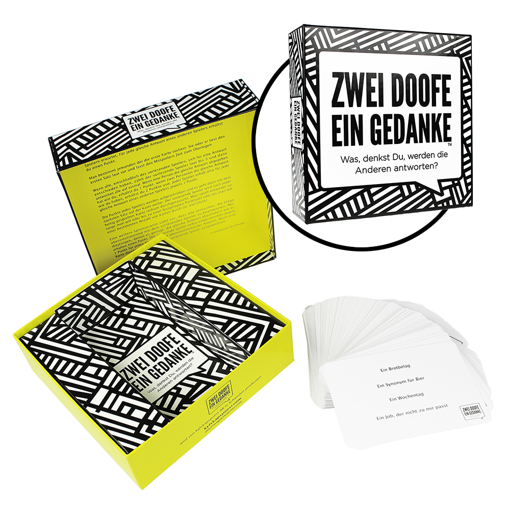 Gesellschaftsspiel - Zwei Doofe ein Gedanke Gesellschaftsspiel - Zwei Doofe ein Gedanke