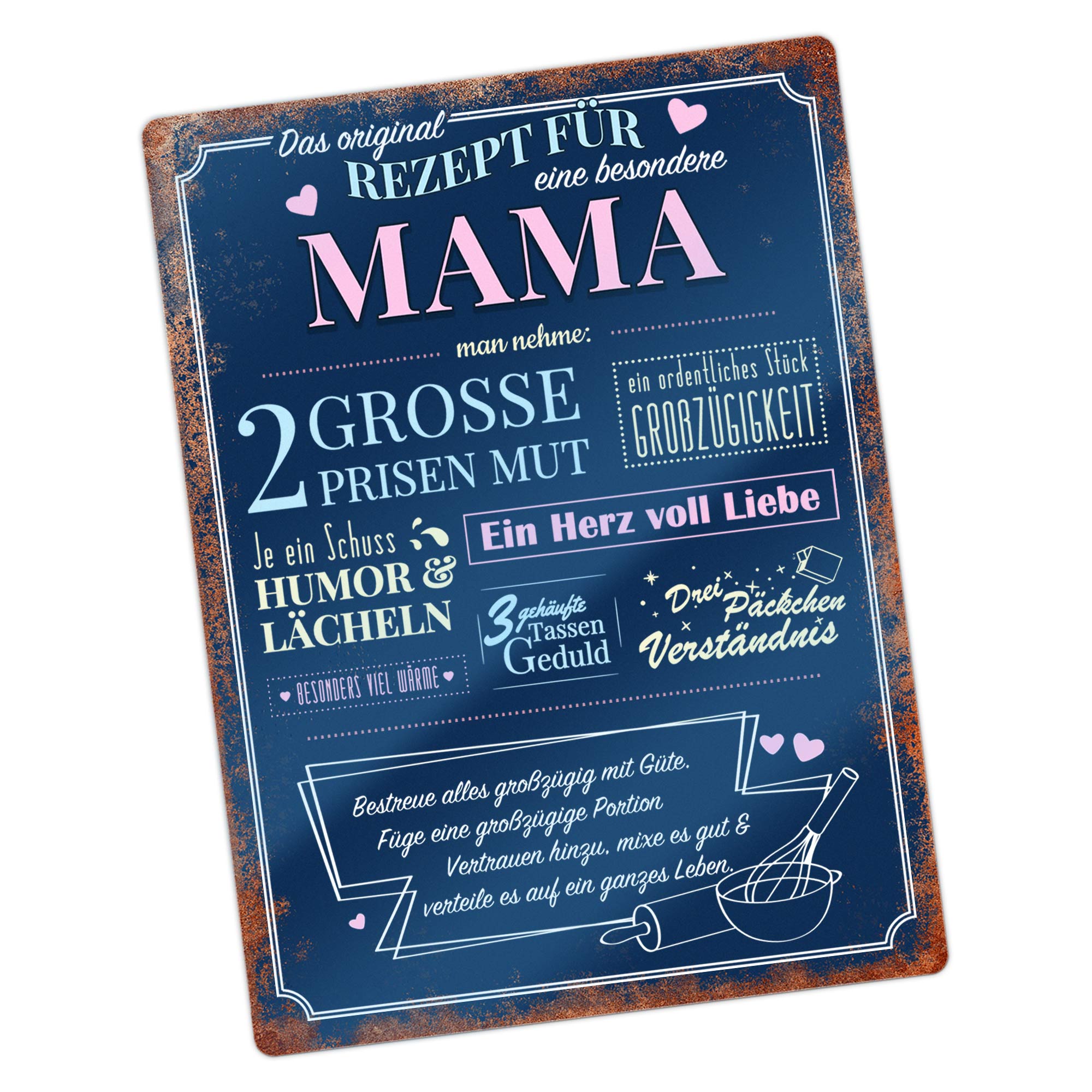 Wandschild mit Aufdruck - Rezept für die beste Mama