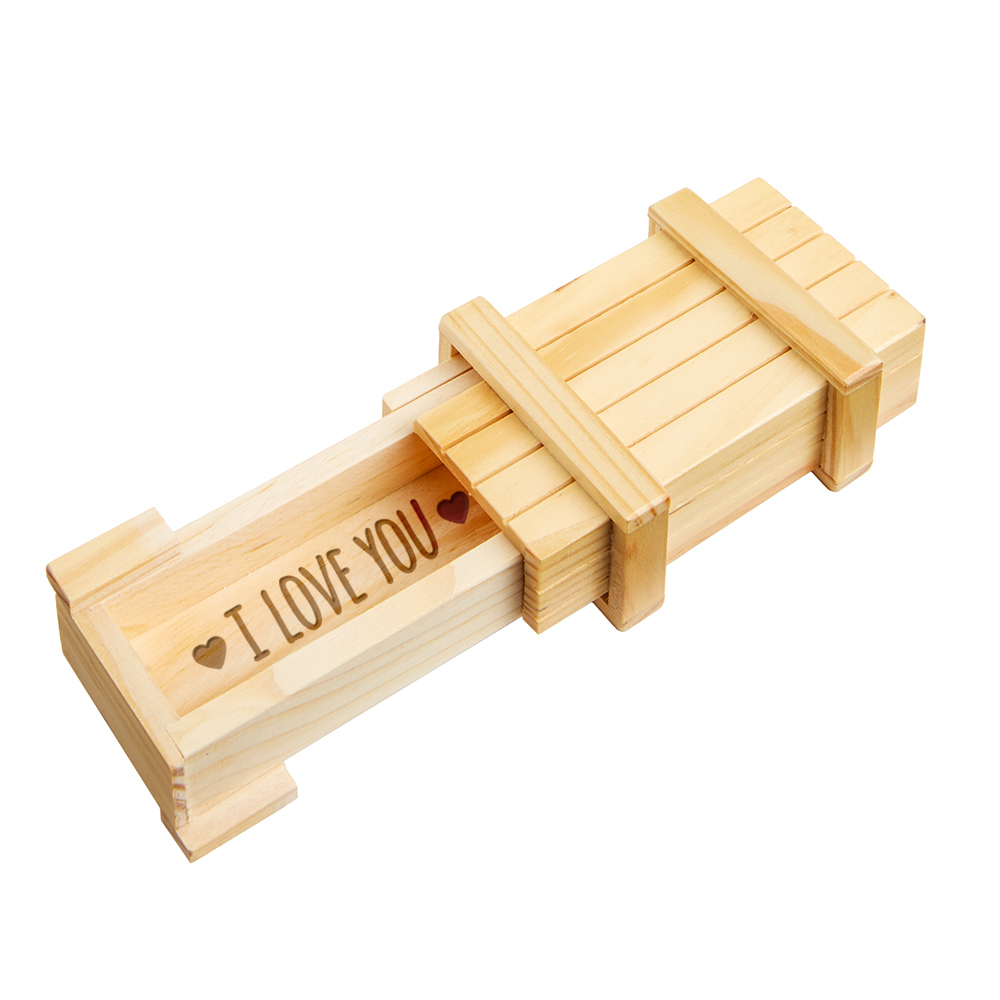 Magische Geschenkbox mit Gravur - I love you - helles Holz Magische Geschenkbox mit Gravur - I love you - helles Holz