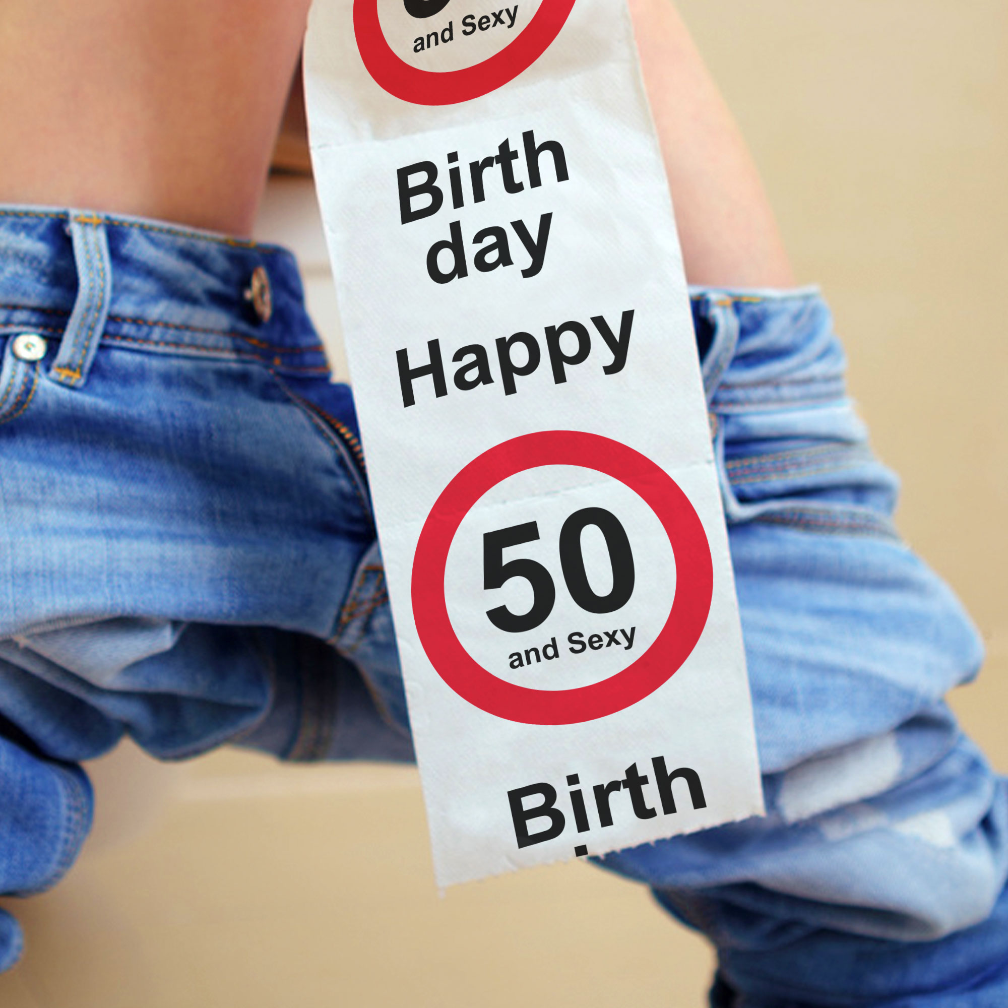 Toilettenpapier zum 50. Geburtstag
