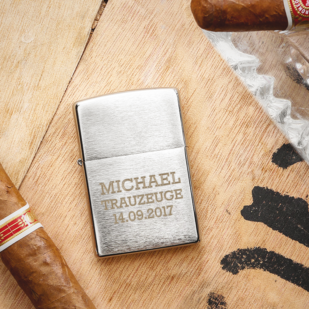 Zippo Feuerzeug - Trauzeuge - Personalisiert Zippo Feuerzeug - Trauzeuge - Personalisiert