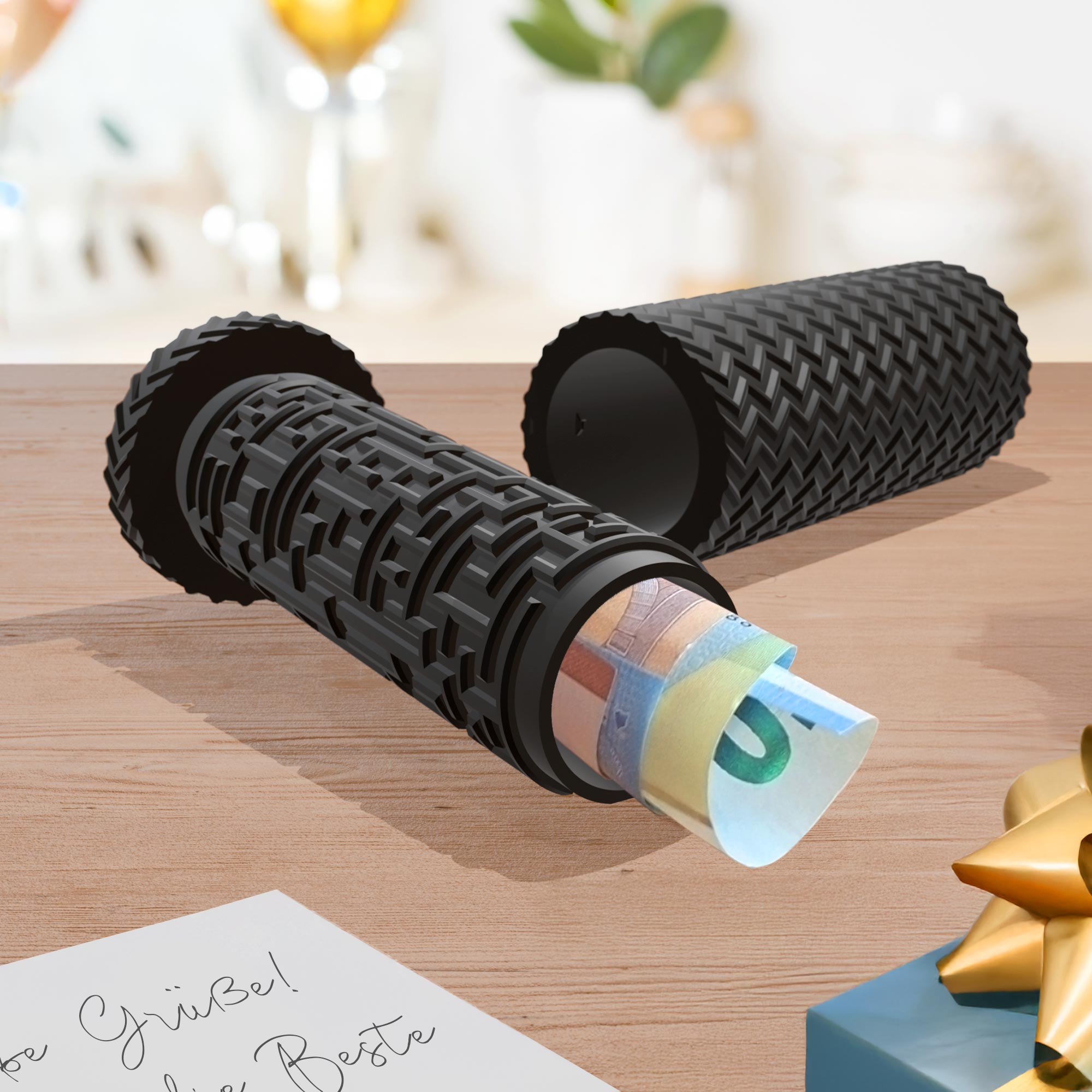 Labyrinthbox Röhre in Schwarz – originelle Geschenkverpackung