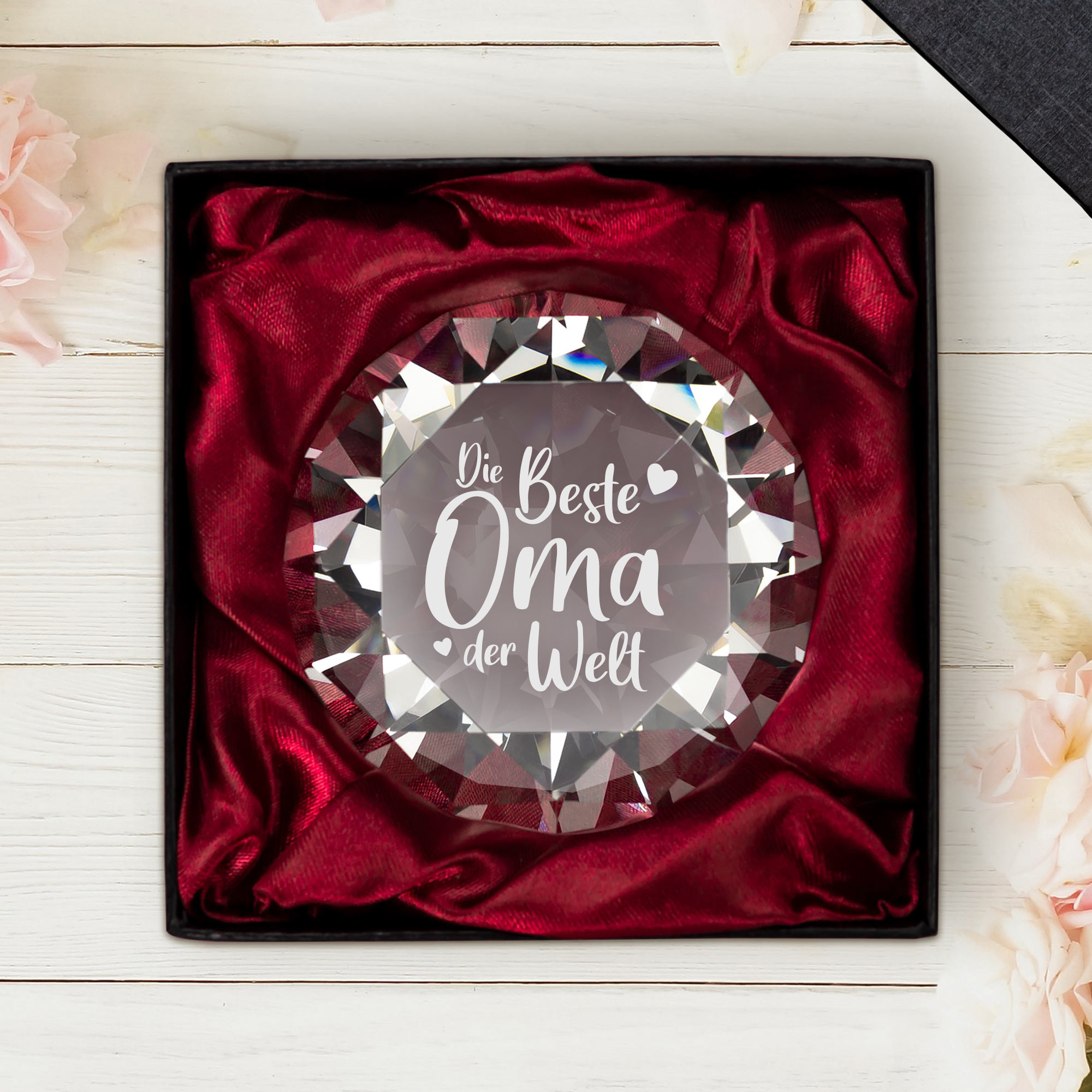 Diamant Kristall mit Gravur für Oma 1