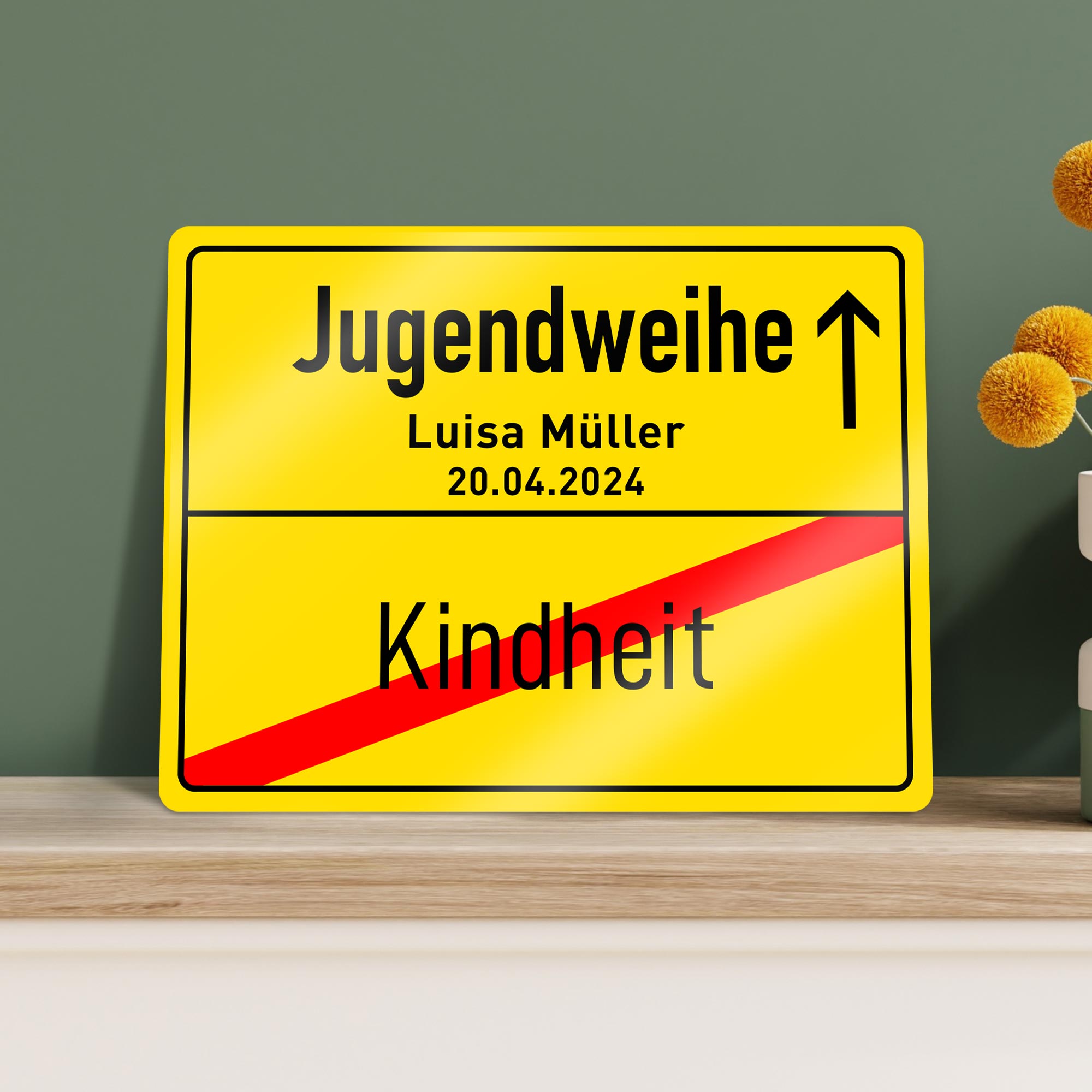 Ortsschild mit Gravur - Jugendweihe - Aluminiumschild