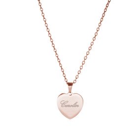Kette mit Herz-Anhänger - Gravur Name - Roségold Kette mit Herz-Anhänger - Gravur Name - Roségold