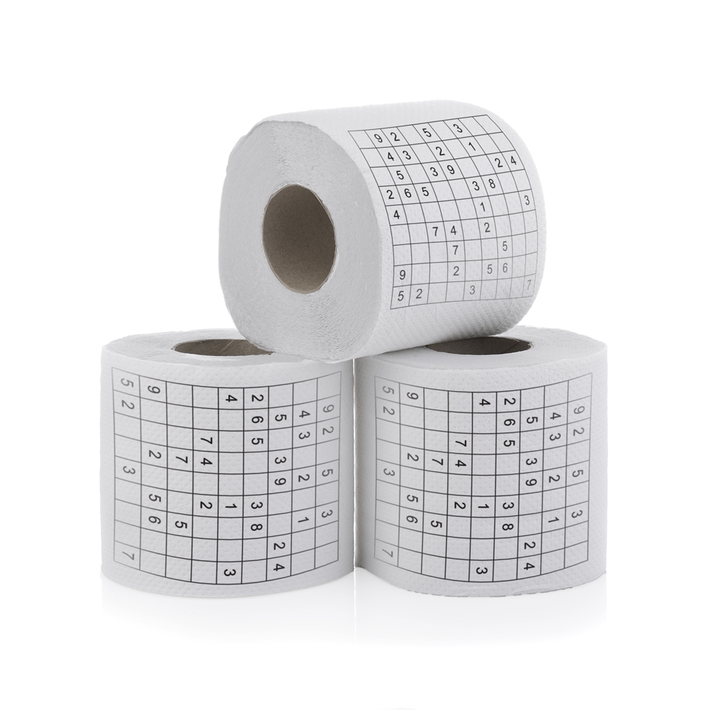 Neuheit Spaß Nummer Sudoku Gedruckt Toilettenpapier Bad Tissue Gift1 Rolle 0U 