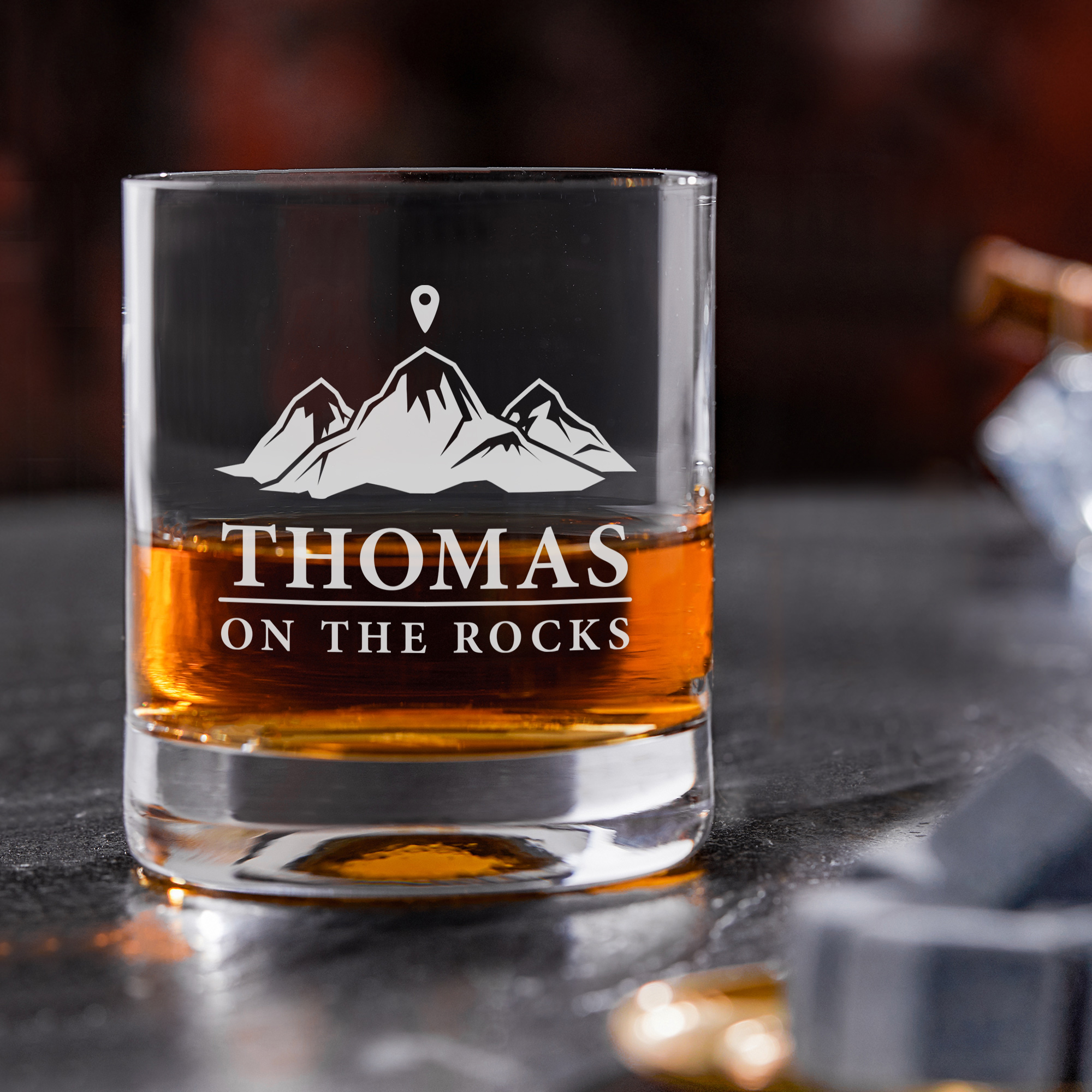 Whiskyglas - On the Rocks - Personalisiert, Whiskyglas - On the Rocks - Personalisiert, Whiskyglas gravieren, Geburtstagsgeschenke, whiskyglas mit gr