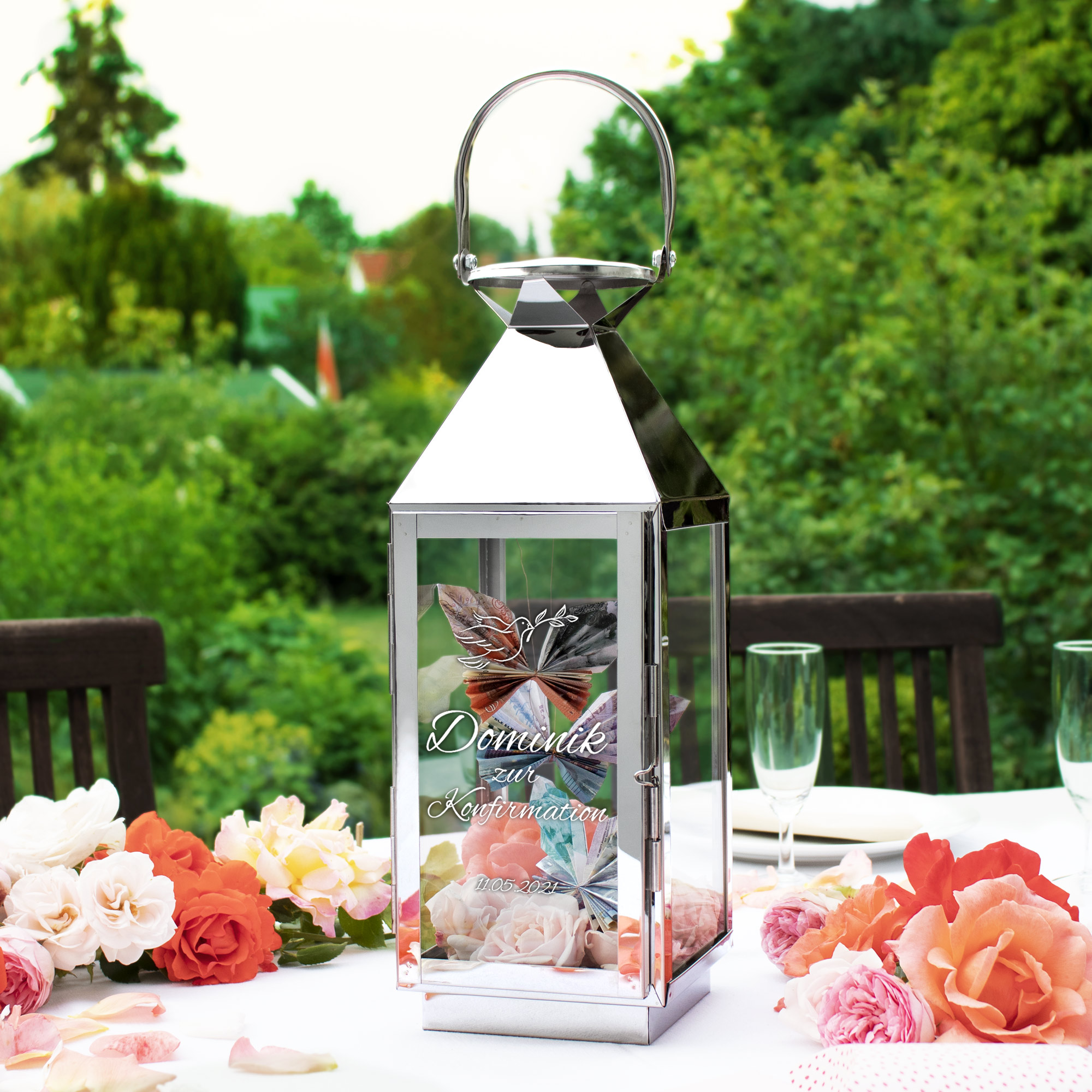 Laterne mit Gravur zur Konfirmation - Personalisiert Laterne mit Gravur zur Konfirmation - Personalisiert