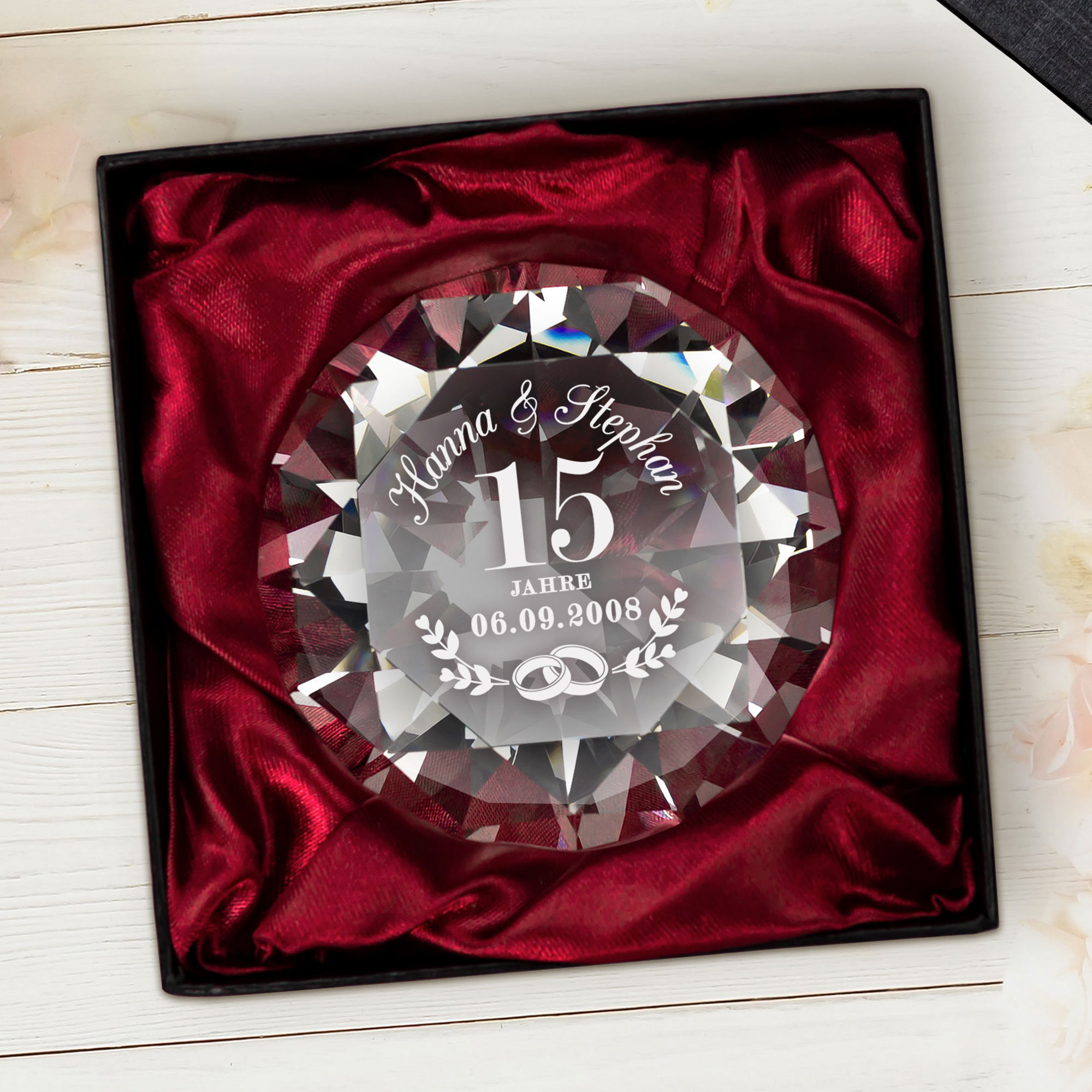 Kristall - Diamant - Kristallhochzeit - Personalisiert Kristall - Diamant - Kristallhochzeit - Personalisiert