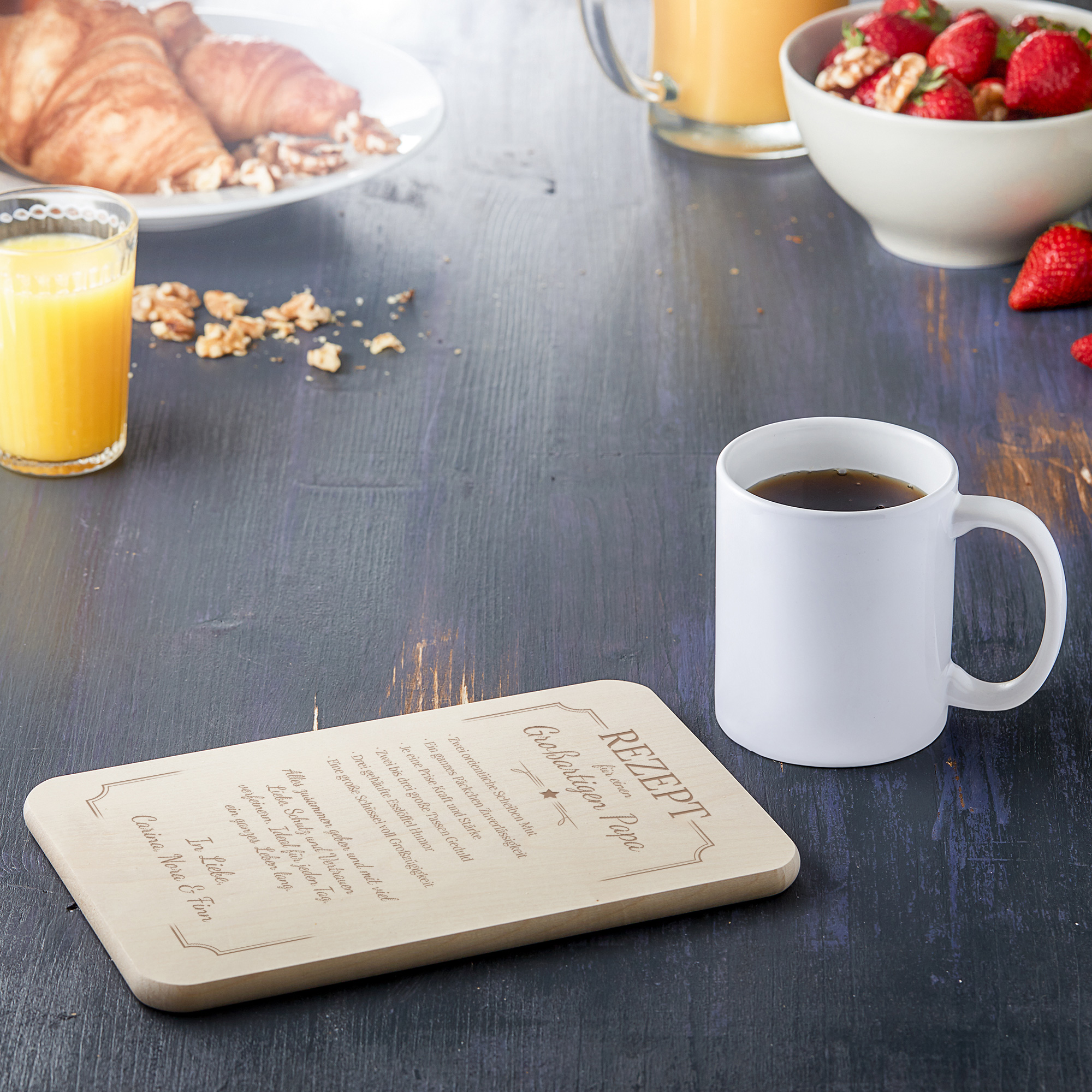 Frühstücksbrett - Rezept Papa - Personalisiert Frühstücksbrett - Rezept Papa - Personalisiert