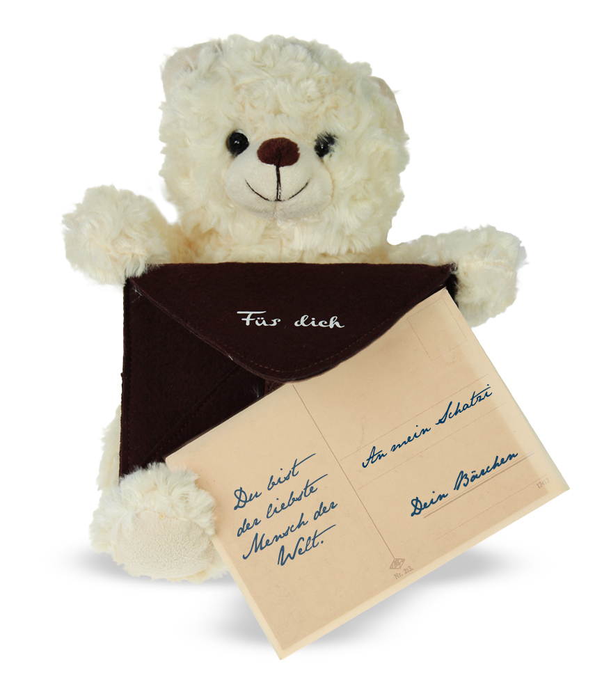 Teddybär Bote - brauner Briefumschlag Teddybär Bote - brauner Briefumschlag