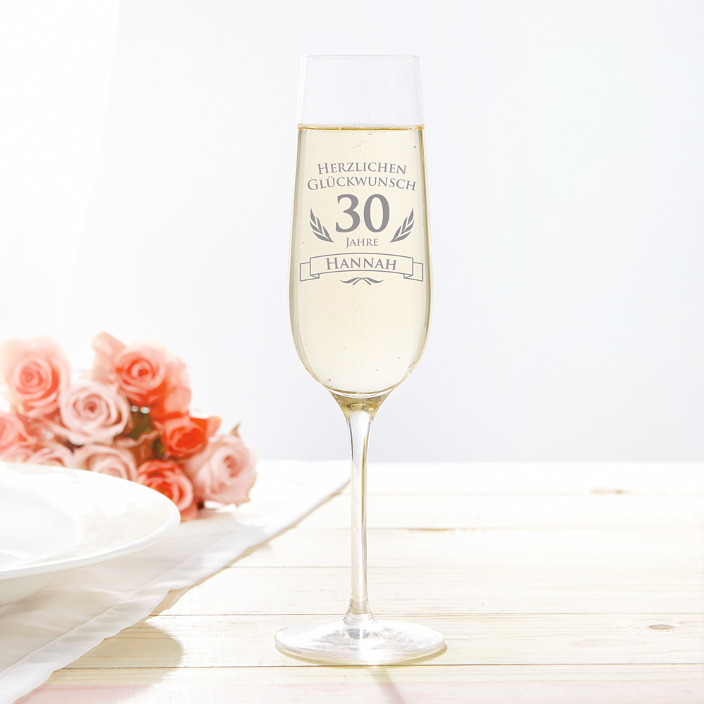 Sektglas mit Gravur zum Geburtstag Sektglas mit Gravur zum Geburtstag