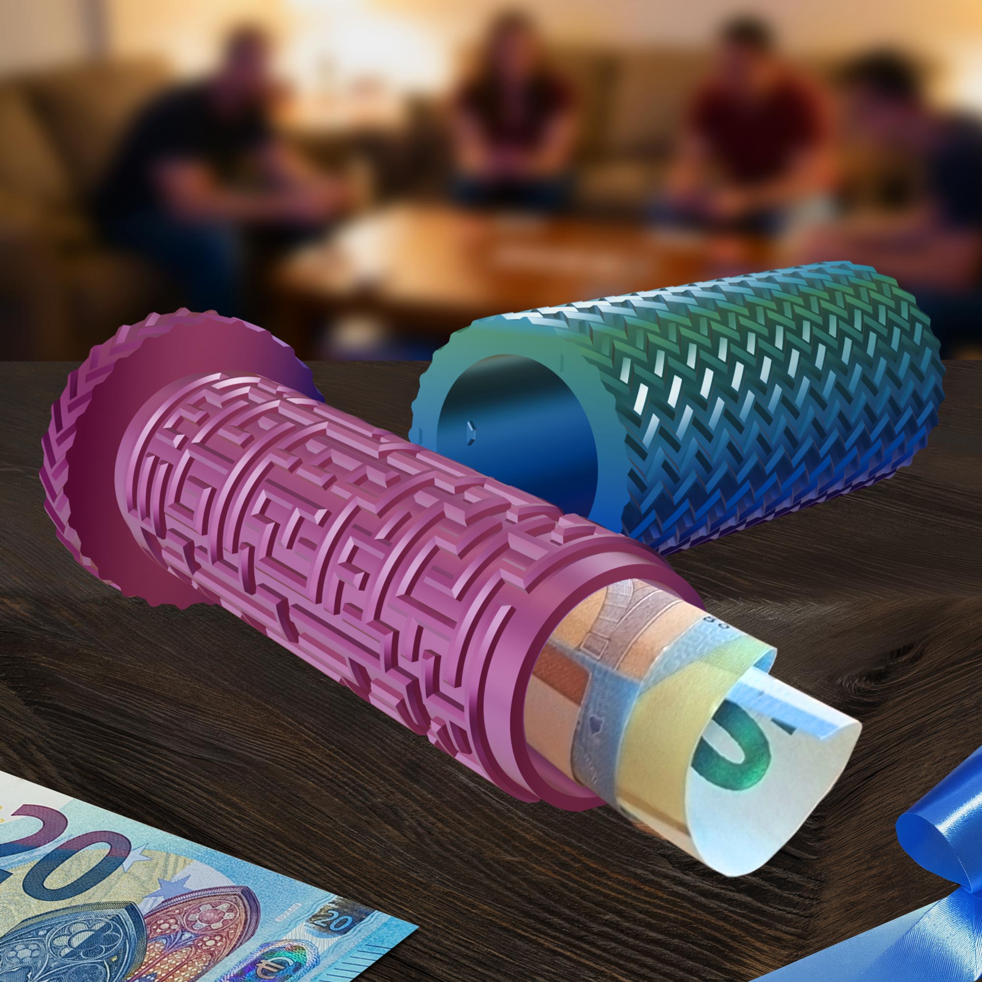 Labyrinthbox Röhre Farbverlauf – originelle Geschenkverpackung
