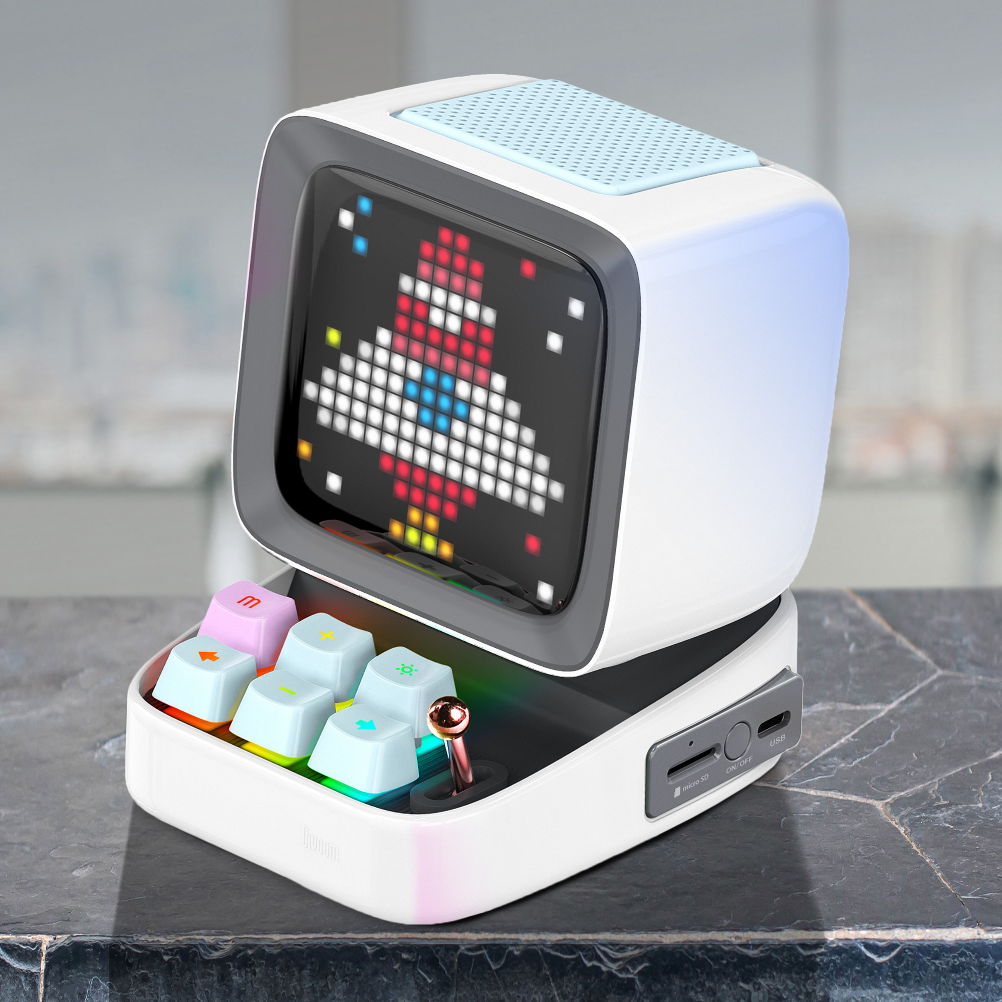 Ditoo Plus Bluetooth Lautsprecher - Weiße Retro Musikbox