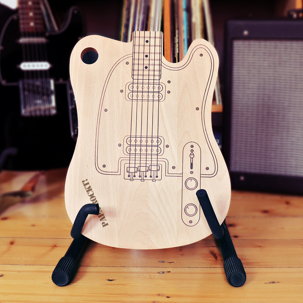 Schneidebrett Gitarre, personalisiertes Brett mit Gravur als Vatertagsgeschenk, Geschenk zum Vatertag, Graviertes Geschenk