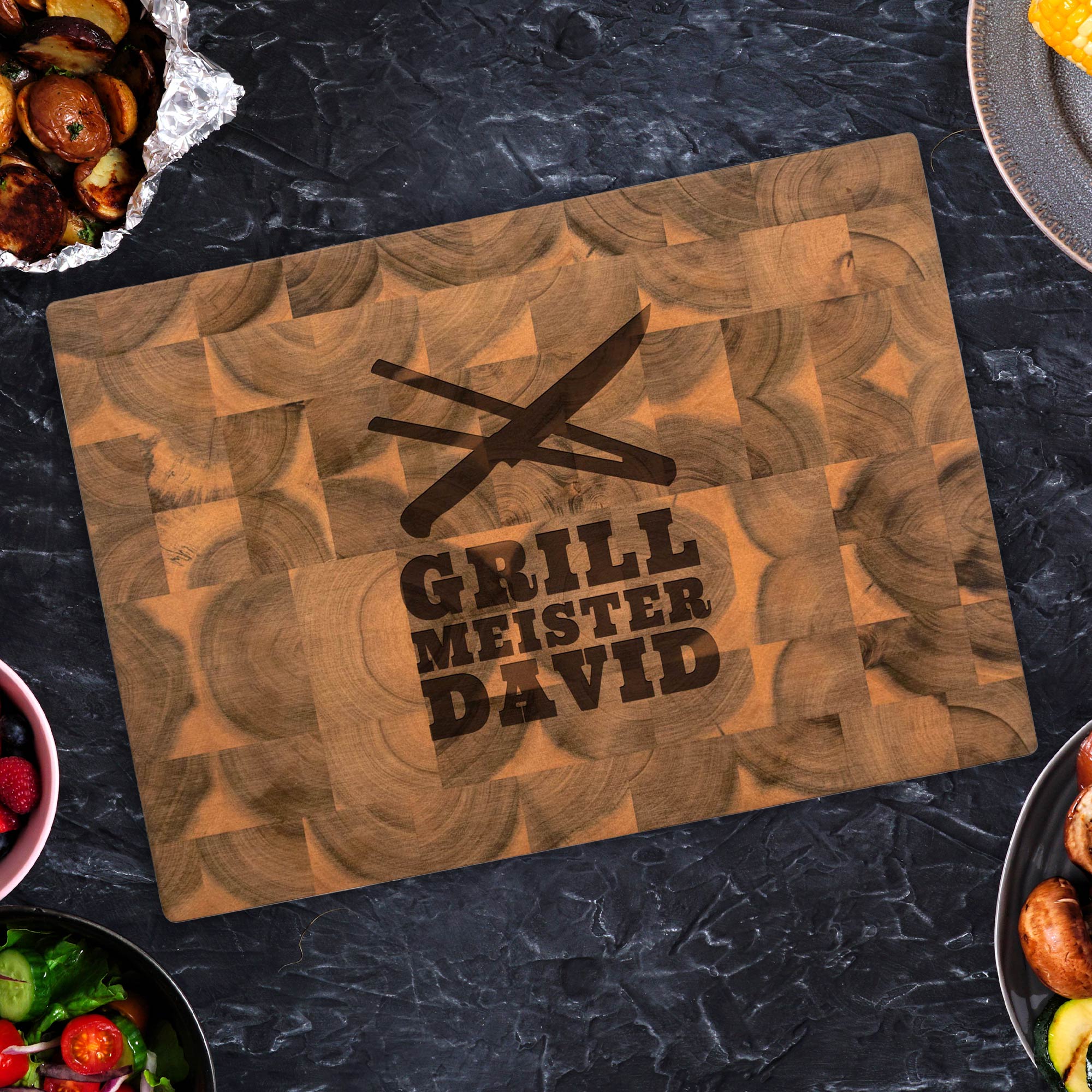 Premium Stirnholz Schneideblock Akazie - Grillmeister