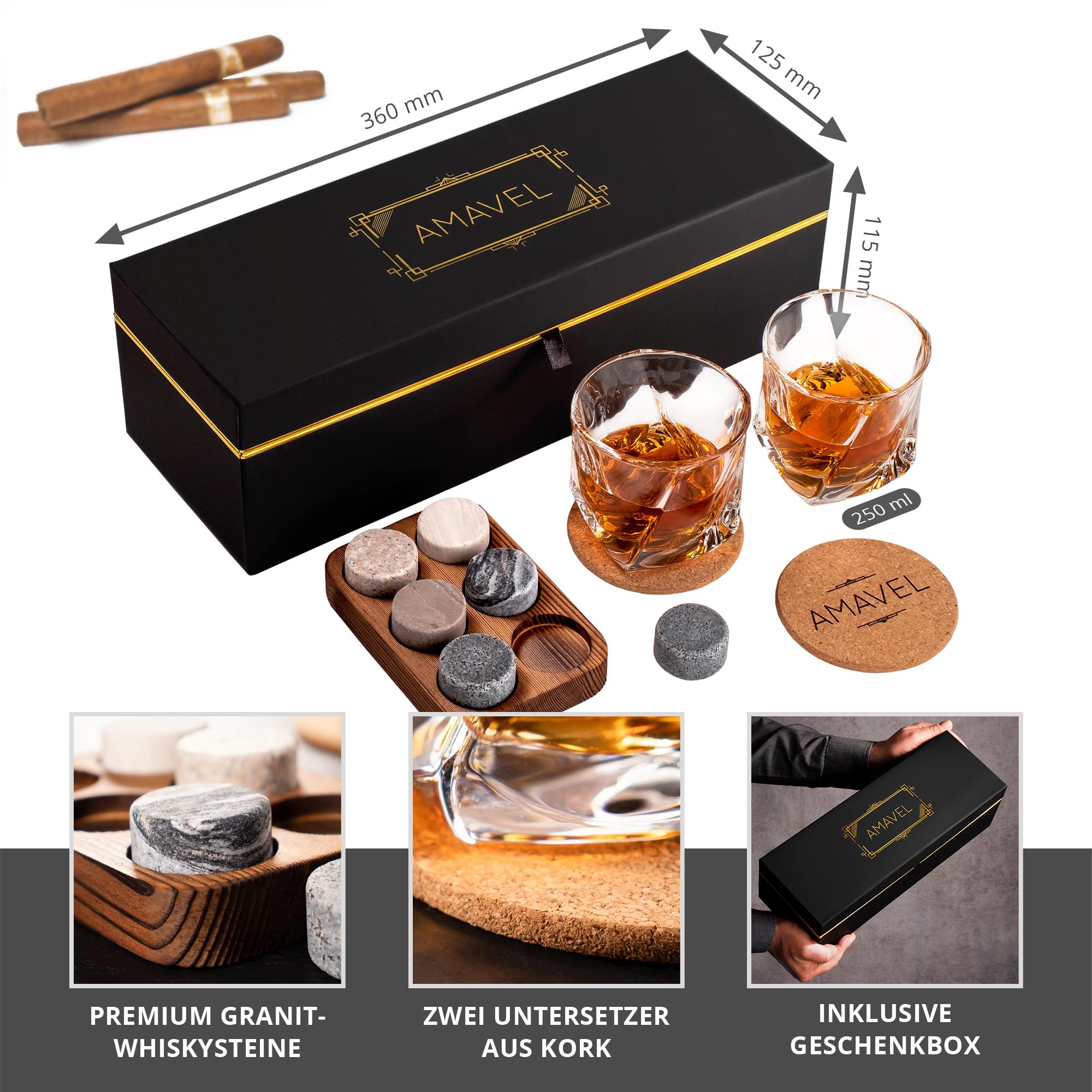Whisky Tasting Set in edler Geschenkbox, Whiskyglas,whiskygläser, Geburtstagsgeschenke,whisky gläser