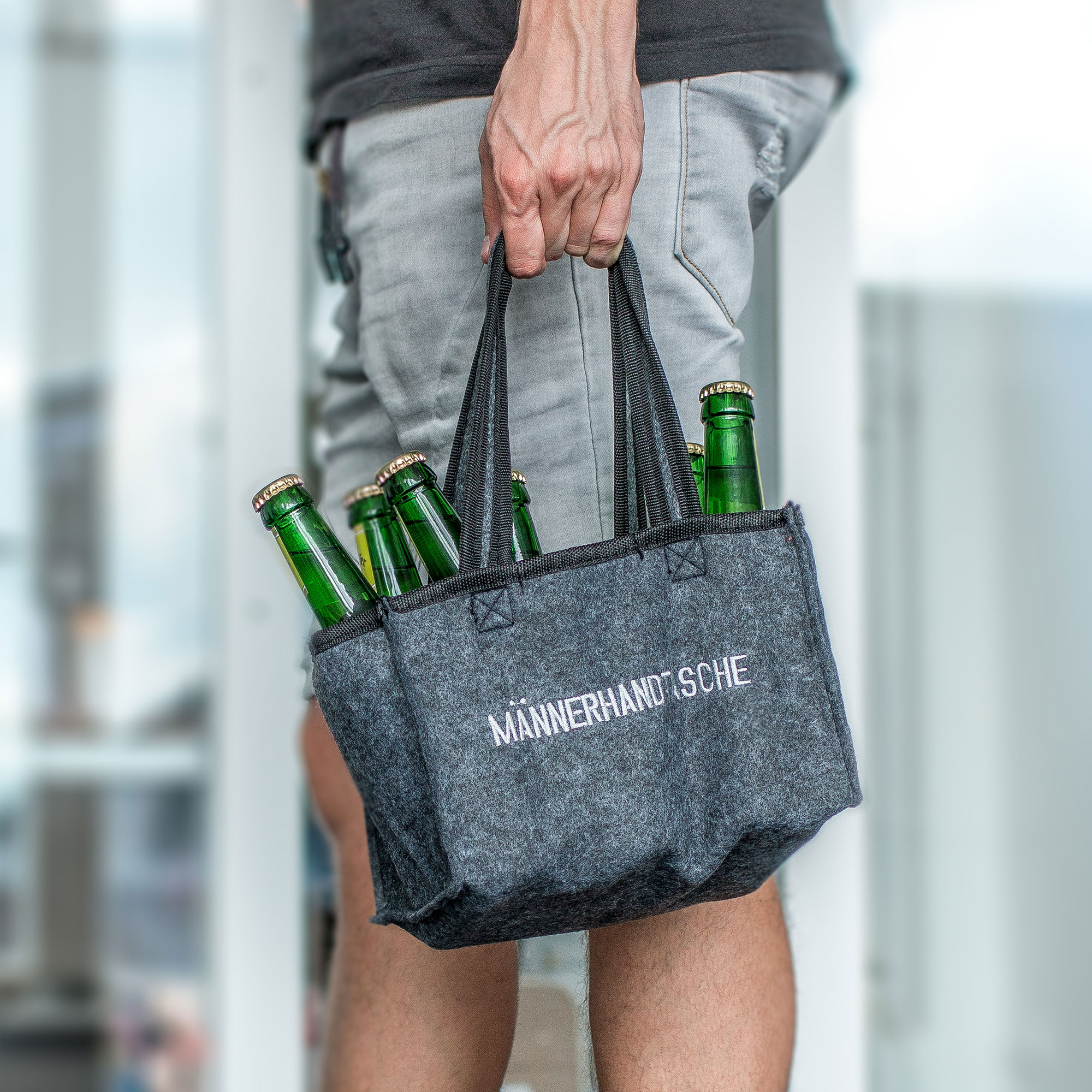Männerhandtasche für Bier