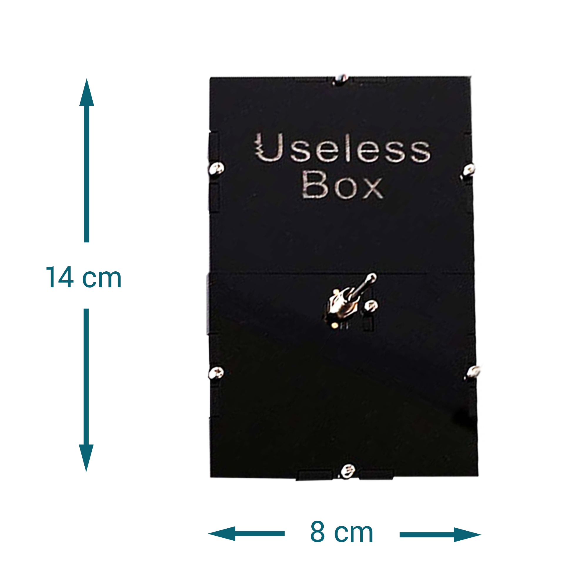 Sinnloser Scherzartikel - Uselessbox, selbstschließende Useless Machine zum Ausrasten, rätselhaftes Gadget als Gag Artikel und Spaßgeschenk