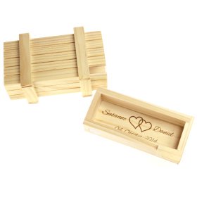 Magische Geschenkbox mit Gravur zur Hochzeit - Helles Holz Magische Geschenkbox mit Gravur zur Hochzeit - Helles Holz