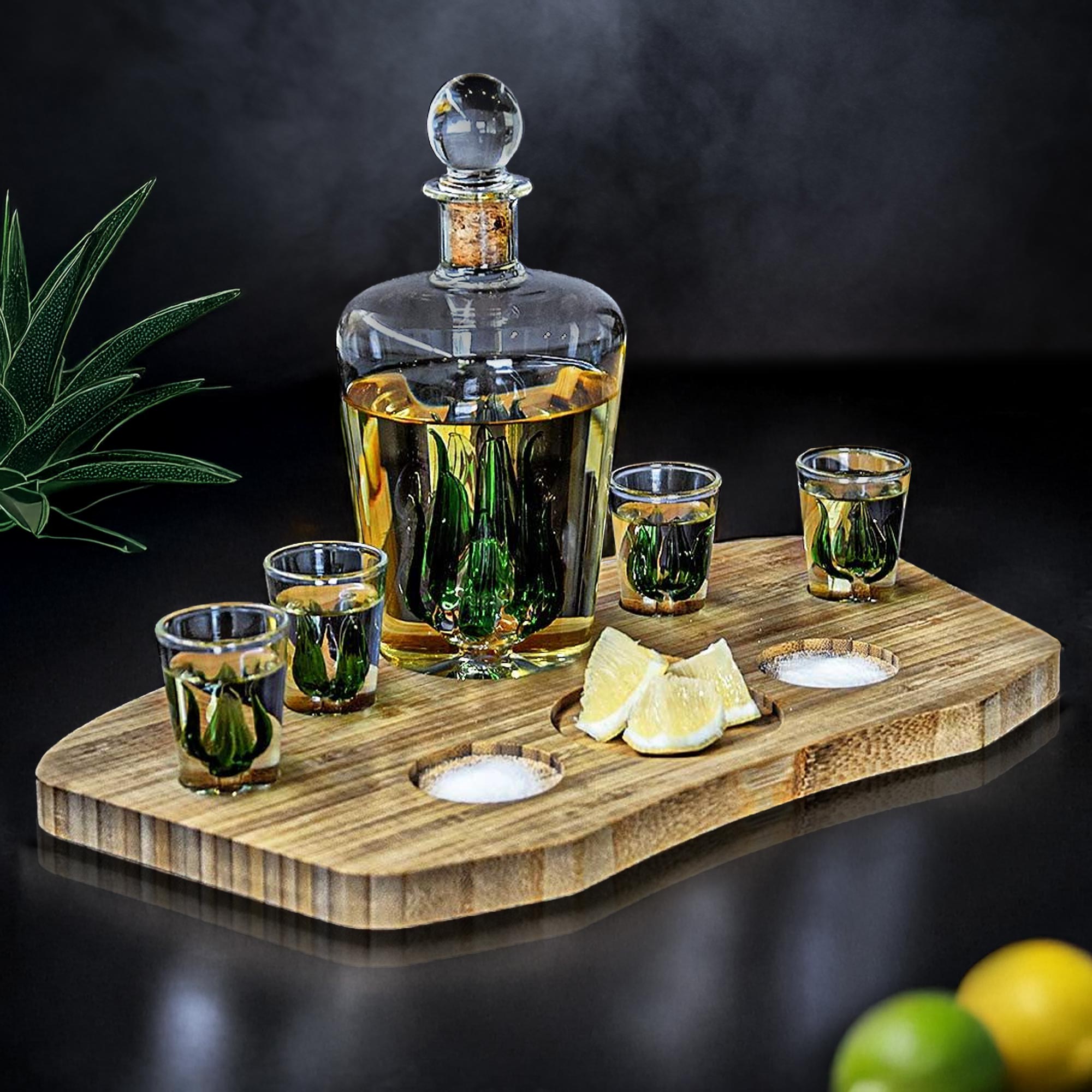 Geschenkset - Tequila Karaffe mit 4 Shotgläsern 
