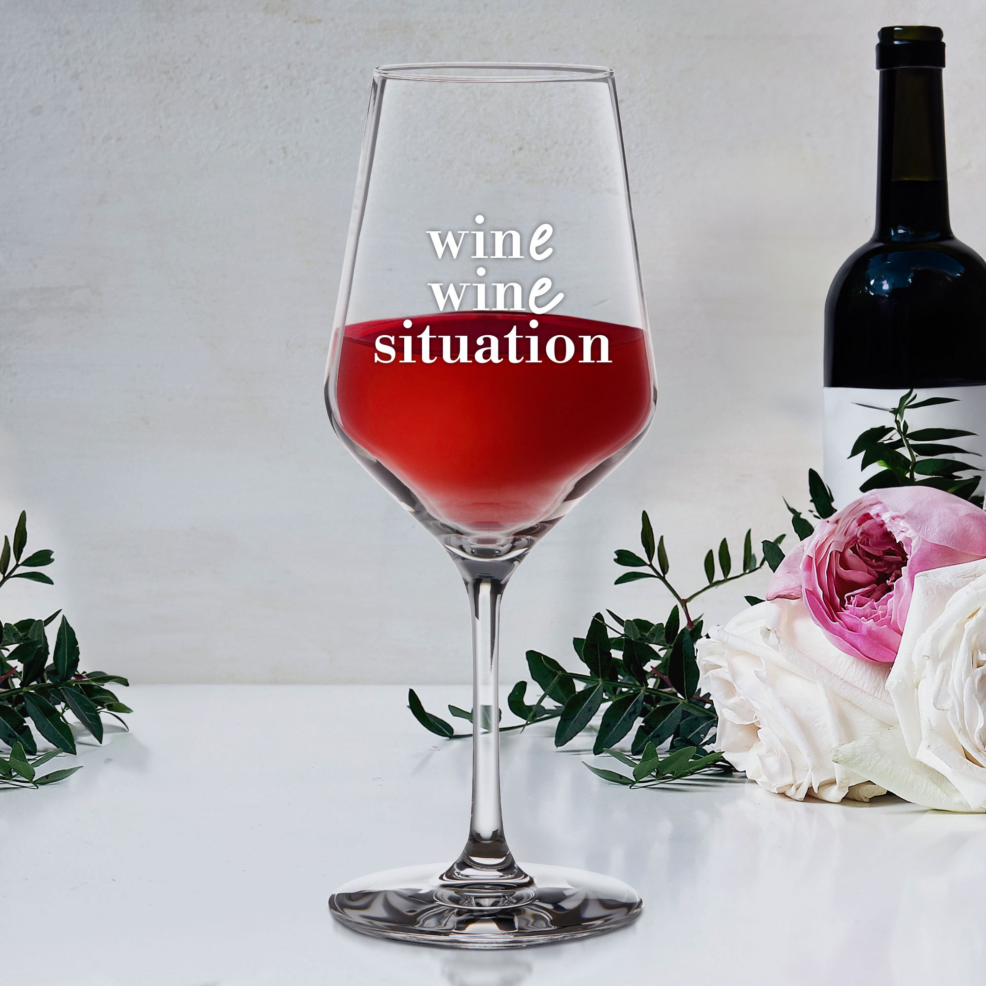 Weinglas mit Gravur - Wine Wine Situation