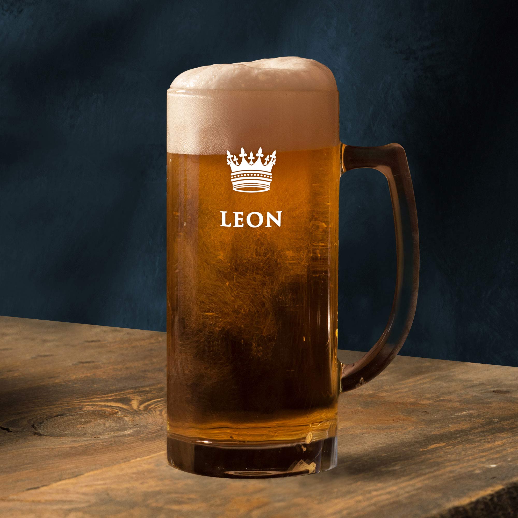 Bierkrug - Krone groß - Personalisiert