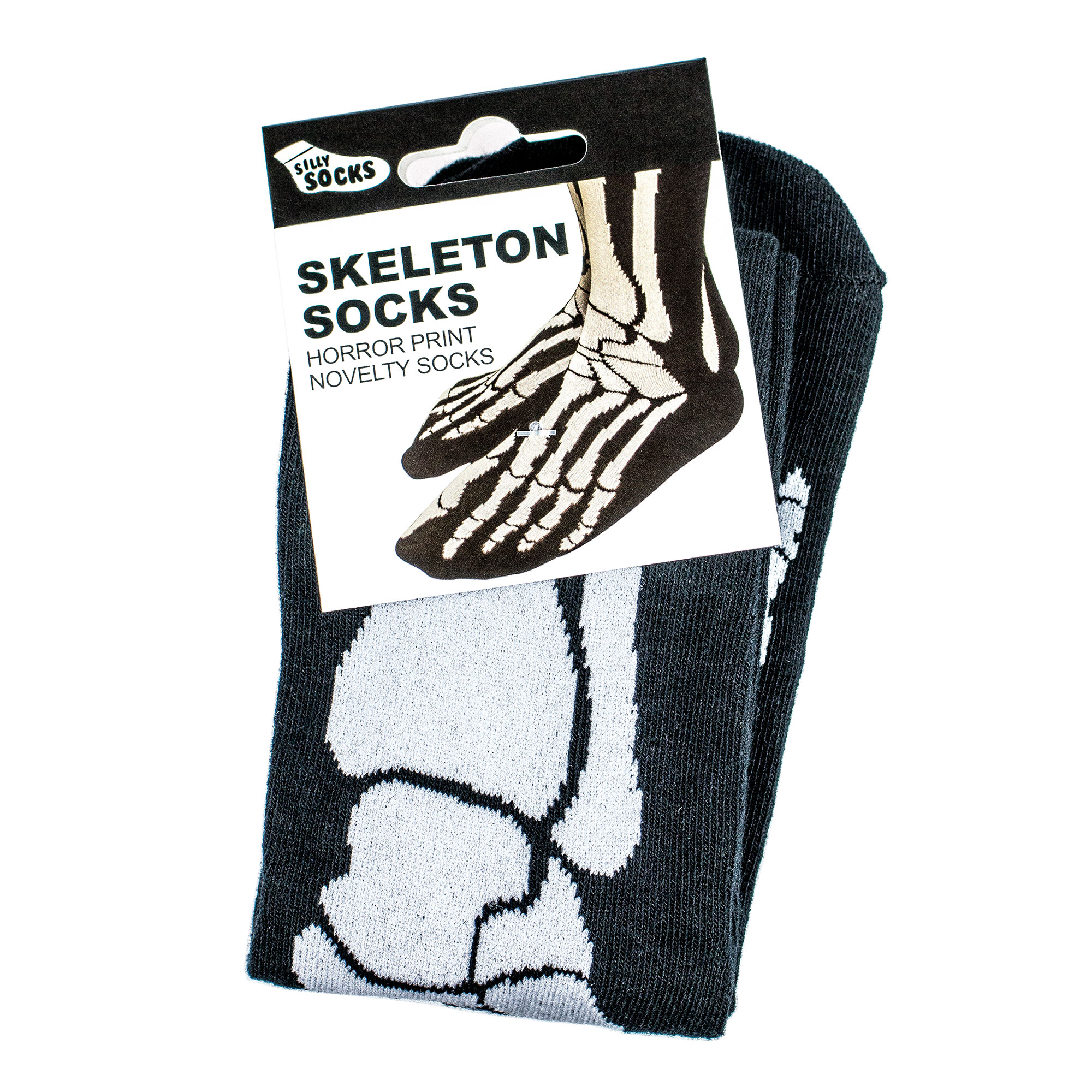 Witzige Herrensocken mit ausgefallenem Skelettmotiv, Verrückte Damensocken als Halloween Verkleidung, Lustige bedruckte Socks als Skelettfuß