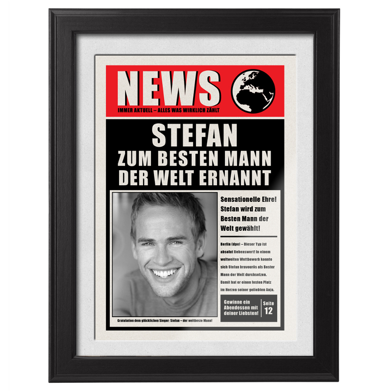 Bild mit Rahmen - Newsflash - Bester Mann der Welt Bild mit Rahmen - Newsflash - Bester Mann der Welt