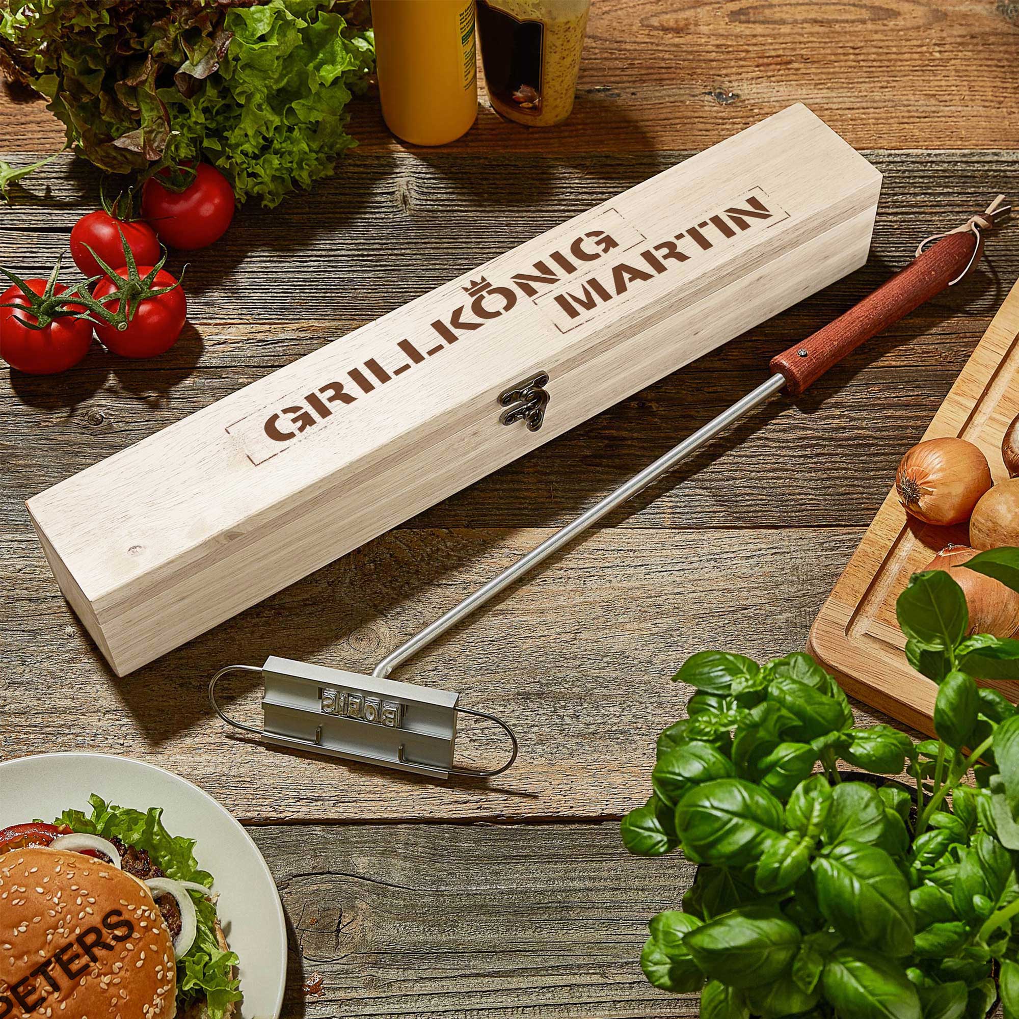 Grillbrandeisen mit Gravur - Grillkönig