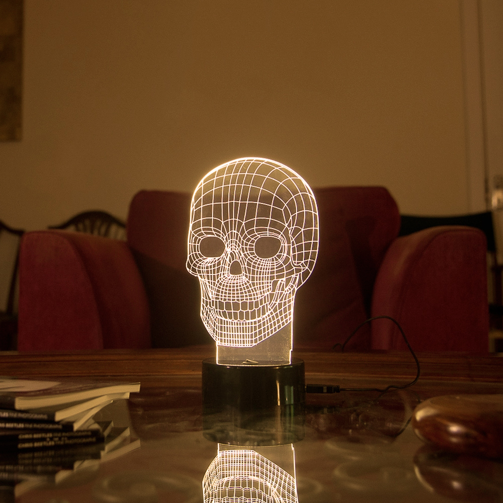 Out of the blue 3D-Lampe - Totenkopf mit Farbwechsel