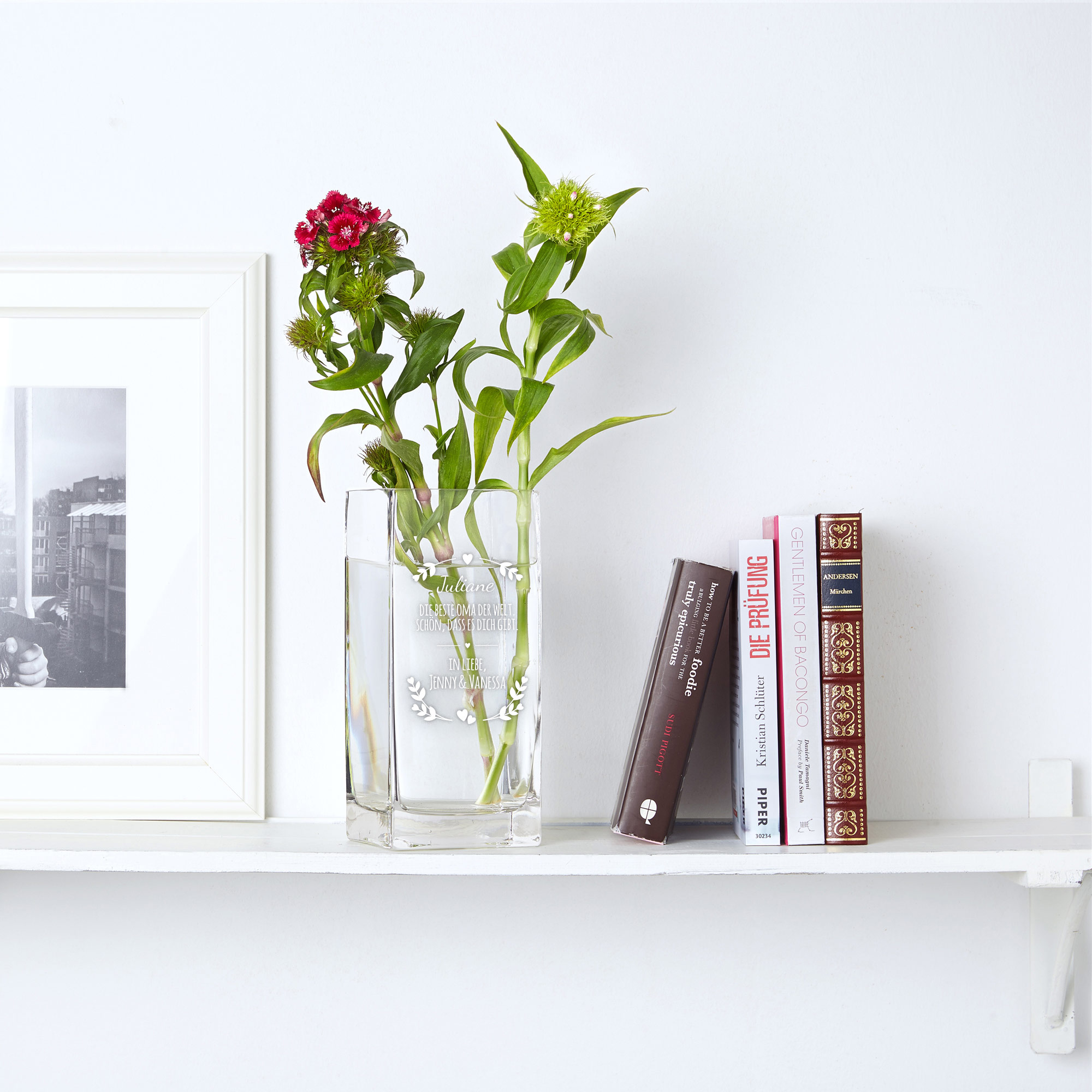 Blumenvase aus Glas für Oma - Personalisiert Blumenvase aus Glas für Oma - Personalisiert 6