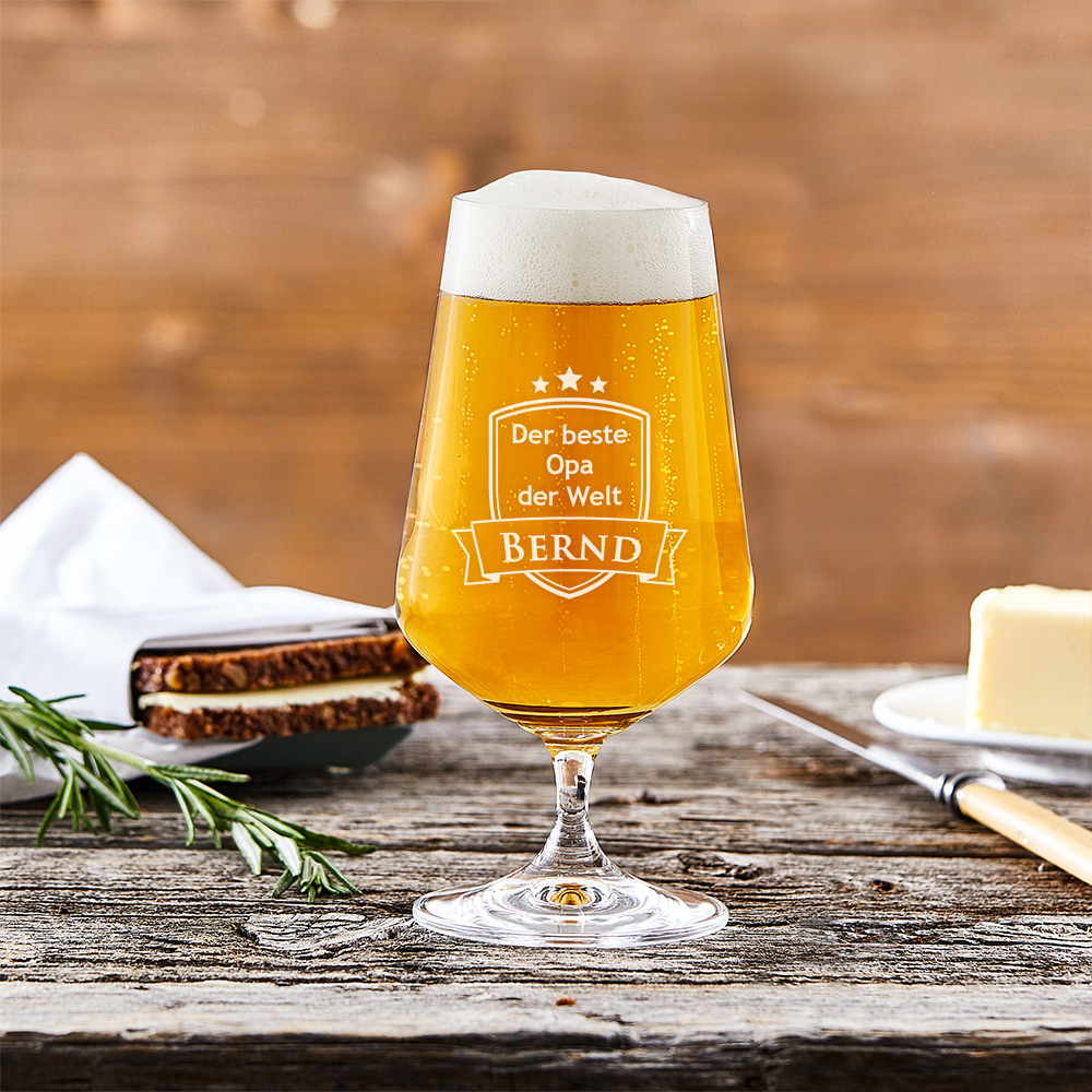 Bierglas mit Gravur - Bester Opa - Personalisiert Bierglas mit Gravur - Bester Opa - Personalisiert