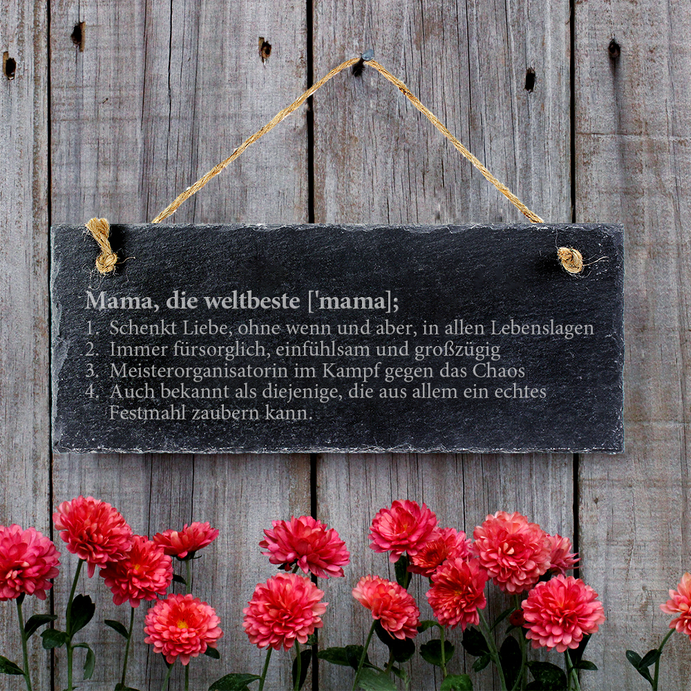 Schiefertafel mit Gravur - Definition Mama Schiefertafel mit Gravur - Definition Mama