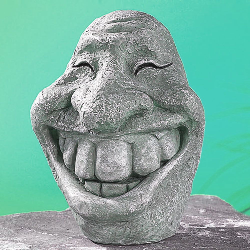 Smiley-Statue aus Stein für Haus und Garten
