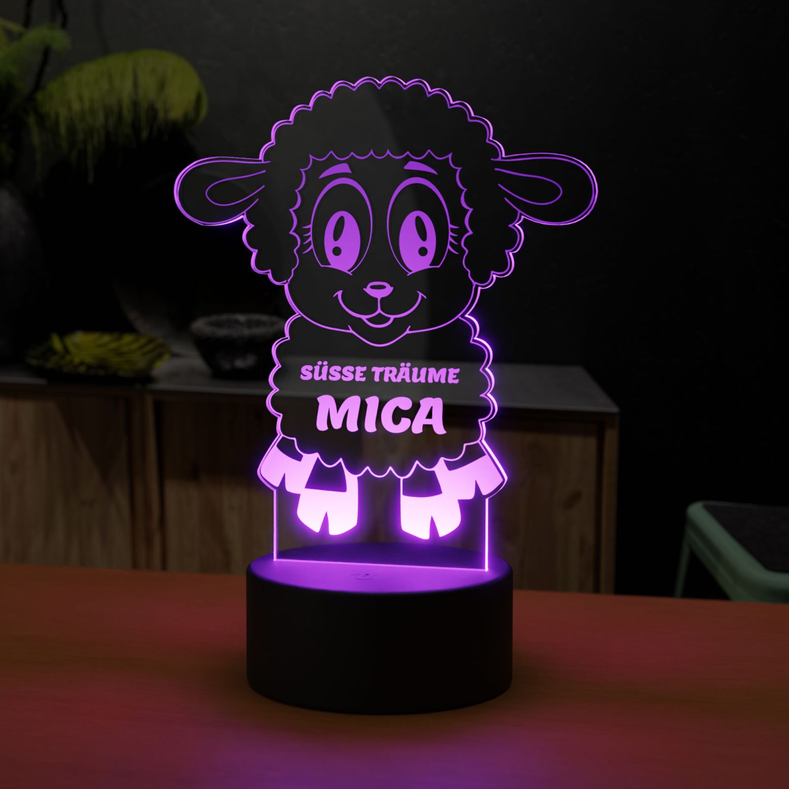 Personalisiertes Schaf Dekolicht LED Lampe mit Gravur