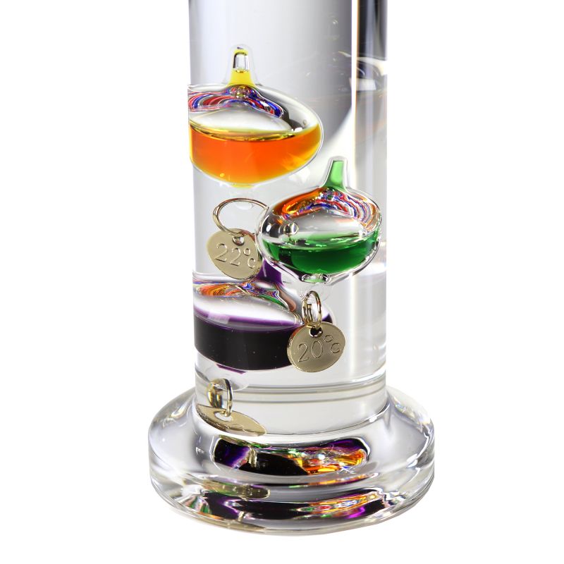 Design pur Galileo Thermometer mit bunten Kugeln